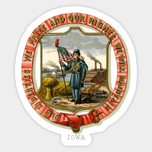 1876 Iowa Coat of Arms Sticker
